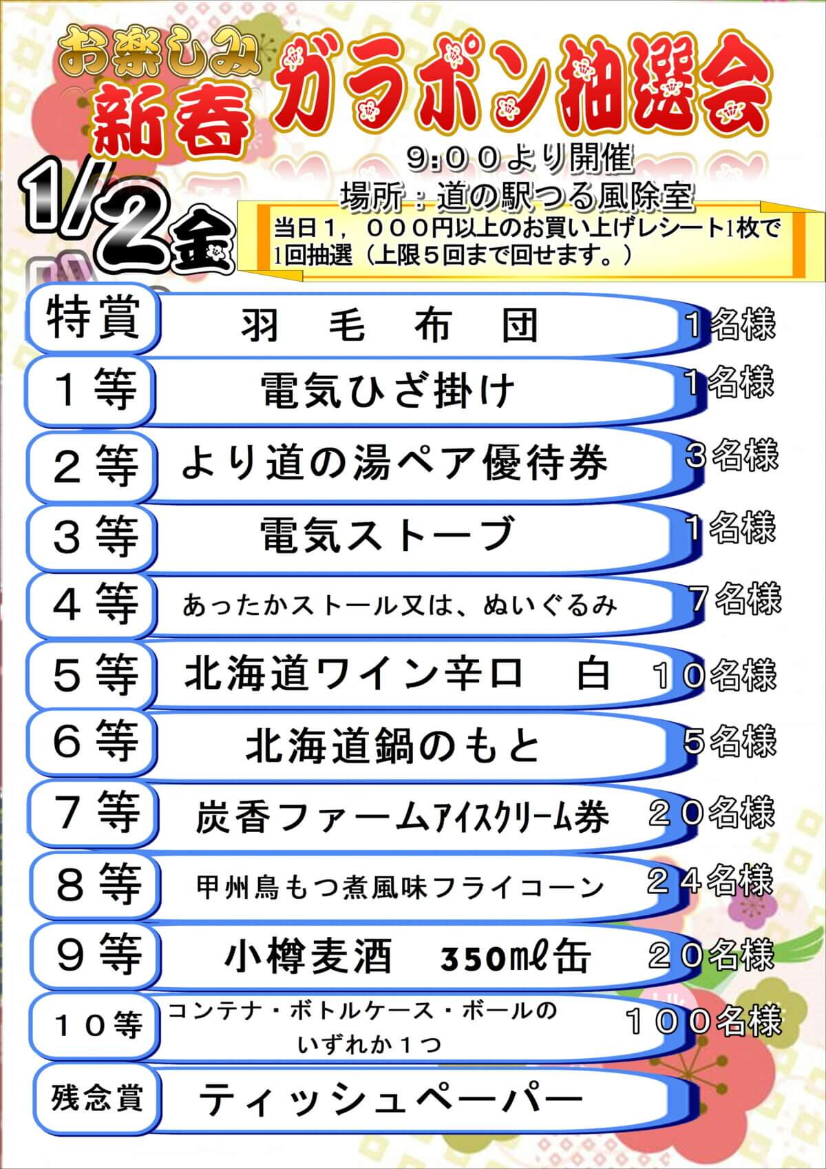 新春ガラポン抽選会開催‼